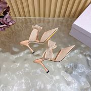 Jimmy Choo 100mm Brook Bow Pointed Mules Beige - 6