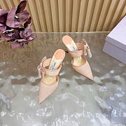 Jimmy Choo 100mm Brook Bow Pointed Mules Beige - 4