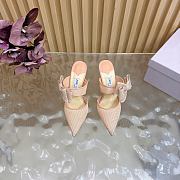 Jimmy Choo 100mm Brook Bow Pointed Mules Beige - 3
