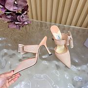 Jimmy Choo 100mm Brook Bow Pointed Mules Beige - 5