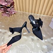 Jimmy Choo 100mm Brook Bow Pointed Mules Black - 2
