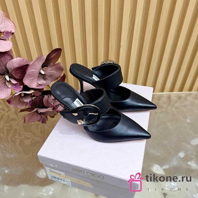 Jimmy Choo Magie 90 Nappa Leather Mules In Black - 1