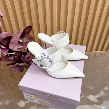 Jimmy Choo Magie 90 Nappa Leather Mules In White