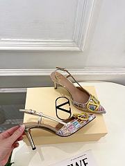 VLTN VLogo Signature Slingback Decollete With Rhombelle Embroidery 80mm 24304 - 3
