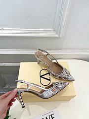 VLTN VLogo Signature Slingback Decollete With Rhombelle Embroidery 80mm 24305 - 4