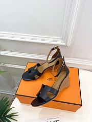 Hermes Legend Sandal Calfskin in Black 7cm - 4