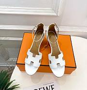 Hermes Legend Sandal Calfskin in White 7cm - 1