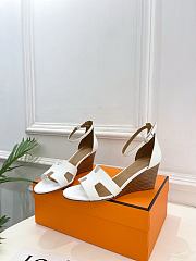 Hermes Legend Sandal Calfskin in White 7cm - 5