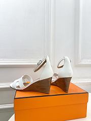 Hermes Legend Sandal Calfskin in White 7cm - 3