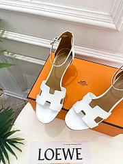 Hermes Legend Sandal Calfskin in White 7cm - 2