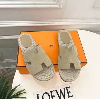 Hermes Antigua Espadrille In Suede Beige