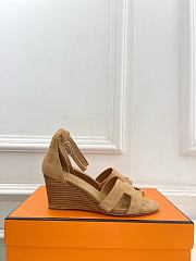 Hermes Legend Sandal Suede in Light Gold 7cm - 2