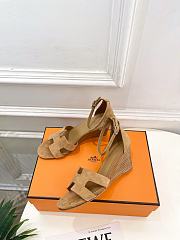 Hermes Legend Sandal Suede in Light Gold 7cm - 3