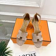 Hermes Legend Sandal Suede in Beige 7cm - 1