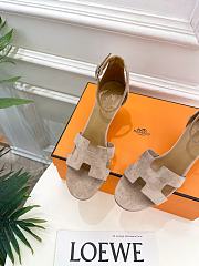 Hermes Legend Sandal Suede in Beige 7cm - 3
