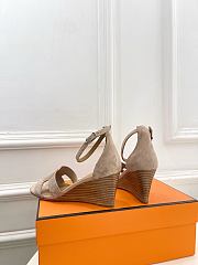 Hermes Legend Sandal Suede in Beige 7cm - 2
