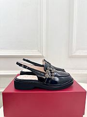 Roger Vivier Viv' Rangers Slingback Loafers In Leather Black - 3