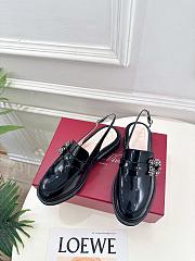 Roger Vivier Viv' Rangers Slingback Loafers In Leather Black - 2