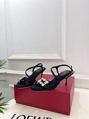 Roger Vivier Efflorescence Sandals In Satin Black 6.5cm - 2
