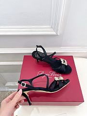 Roger Vivier Efflorescence Sandals In Satin Black 6.5cm - 4