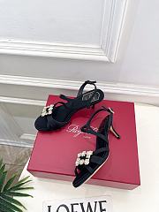 Roger Vivier Efflorescence Sandals In Satin Black 6.5cm - 5