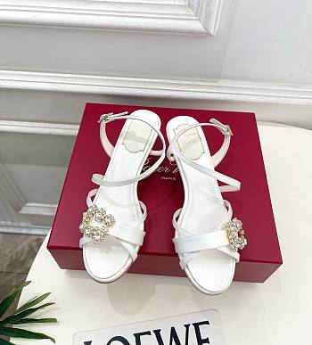 Roger Vivier Efflorescence Sandals In Satin White 6.5cm