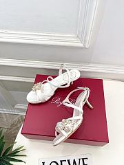 Roger Vivier Efflorescence Sandals In Satin White 6.5cm - 5