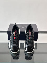 Prada Patent Leather And Technical Fabric Prada America's Cup Sneakers Anthracite Gray/Silver - 1