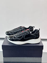 Prada Patent Leather And Technical Fabric Prada America's Cup Sneakers Anthracite Gray/Silver - 6