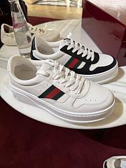 Men's Gucci Ace Sneaker with Web Black and White Leather - 6