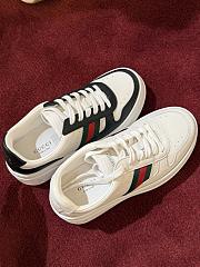 Men's Gucci Ace Sneaker with Web Black and White Leather - 5
