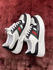 Men's Gucci Ace Sneaker with Web Black and White Leather - 1