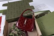 Gucci Jackie 1961 Crystals Mini Bag Gucci Rosso Ancora Red Velvet With GG Crystal - 19x13x3cm - 3
