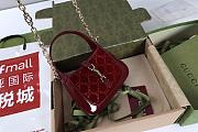 Gucci Jackie 1961 Crystals Mini Bag Gucci Rosso Ancora Red Velvet With GG Crystal - 19x13x3cm - 4