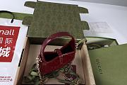 Gucci Jackie 1961 Crystals Mini Bag Gucci Rosso Ancora Red Velvet With GG Crystal - 19x13x3cm - 5