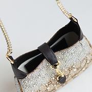 Gucci Jackie Notte Mini Leather Trimmed Crystals Embellished Canvas Jacquard - 19x13x3cm - 5