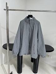 Balenciaga Zip-up Jacket in Gray Checkered - 1