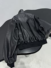 Balenciaga Blouson In Black Smooth Semi-Shiny Grainy Leather - 5