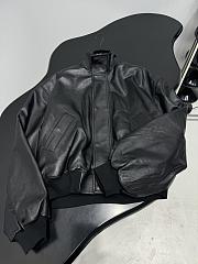 Balenciaga Blouson In Black Smooth Semi-Shiny Grainy Leather - 4