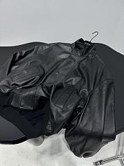 Balenciaga Blouson In Black Smooth Semi-Shiny Grainy Leather - 2