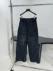 Balenciaga Mid-Rise Cargo Jeans In Black  - 1