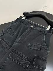 Balenciaga Mid-Rise Cargo Jeans In Black  - 6