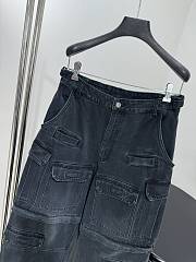 Balenciaga Mid-Rise Cargo Jeans In Black  - 4