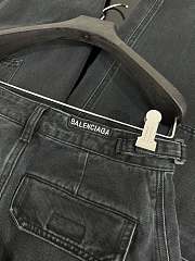 Balenciaga Mid-Rise Cargo Jeans In Black  - 3