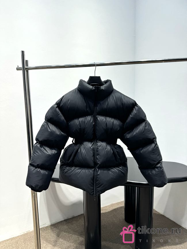  Balenciaga Belted Hourglass Short Puffer in Black  - 1