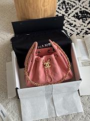 Chanel 25 Mini Handbag Suede Calfskin & Gold Tone Metal Pink - 22x20x12.5cm - 1