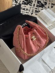 Chanel 25 Mini Handbag Suede Calfskin & Gold Tone Metal Pink - 22x20x12.5cm - 3