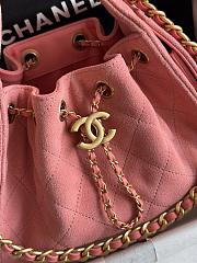 Chanel 25 Mini Handbag Suede Calfskin & Gold Tone Metal Pink - 22x20x12.5cm - 5