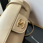 Chanel Small Bowling Bag Grained Shiny Calfskin & Gold-Tone Metal Beige - 20.5x10x10cm - 2