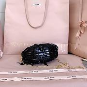 Miumiu Wander Satin Mini-Bag With Crystal and Sequin Fringe Black - 17.5x14x5.5cm - 4